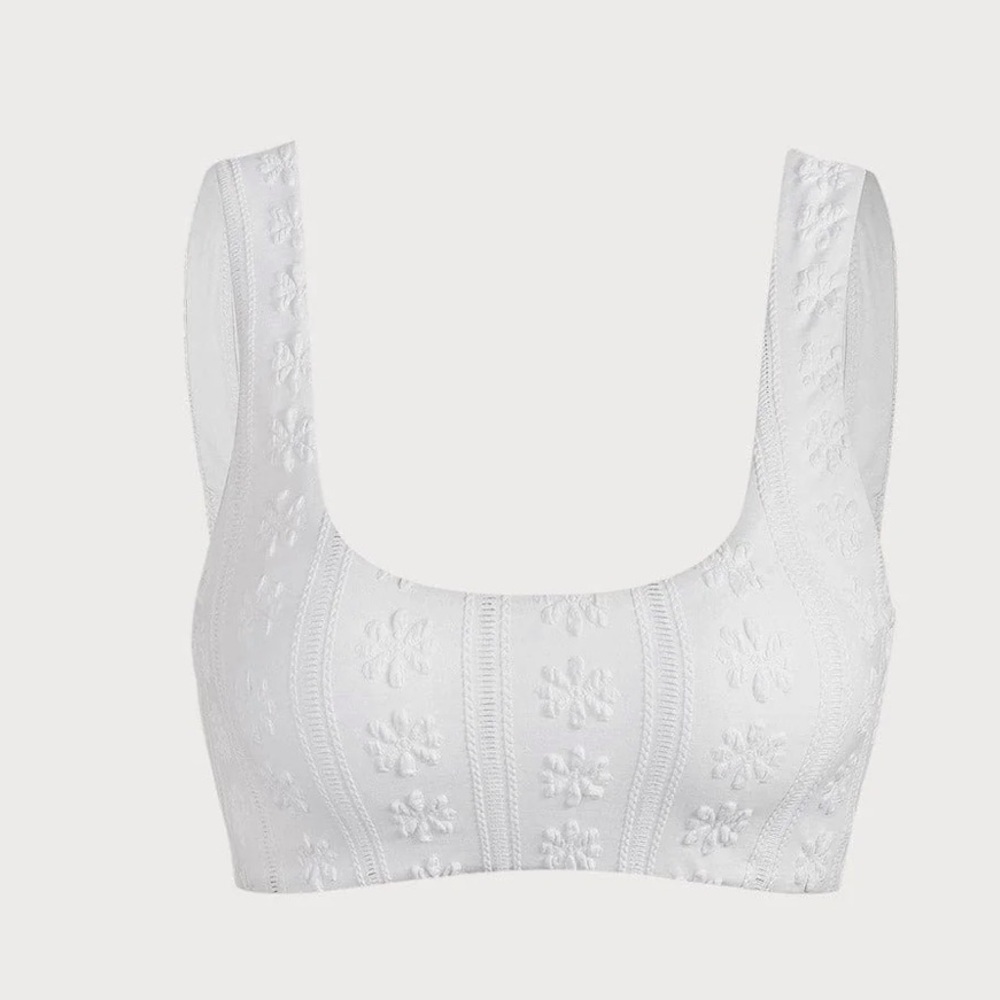 Berlook Textured Scoop Neck Bikini Top Size L New With Tag